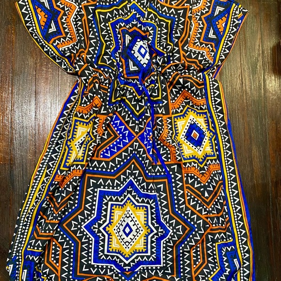 Geometric Patterned Kaftan - Multicolor - Picture 2 of 2